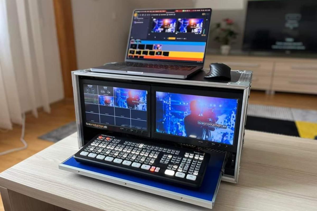 Compact & Portable Live Streaming Setup: Atem Dual Monitor Rack